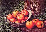 Still Life with Apples And Pomegranate Paintings - Still Life with Apples in a New York Giants Cap by Levi Wells Prentice